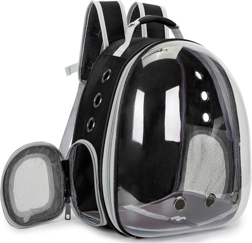 Cat Bubble Backpack Carrier for Small Medium Dogs Cats Carrying Bag, Airline Approved Pet Travel Carrying Bag Dog Hiking Walking Outdoor Backpack (Black)