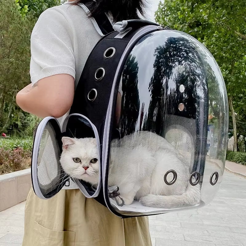 Haustier Katze Tragetasche Platz Haustier Rucksäcke Atmungsaktive Tragbare Transparent Rucksack Welpen Hund Transport Träger Raum Kapsel Taschen